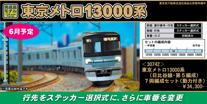 2021年最新入荷 クエスグリーンマックス Nゲージ 東京メトロ13000系 日比谷線 第5編成 7両編成セット 動力付き 30742 鉄道模型 電車 