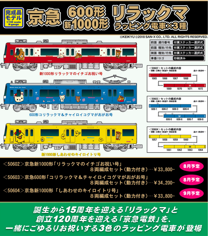 グリーンマックス】京急電鉄 新1000形・600形（リラックマ）2018年8月