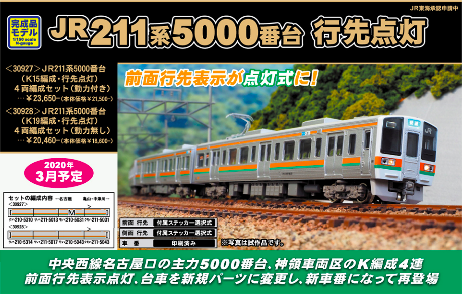 グリーンマックス 4206 JR211系5000番台 3両編成セット(動力付き