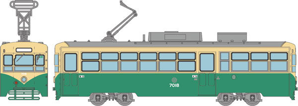 鉄道コレクション 富山地方鉄道軌道線デ7000形 7018号車(旧塗装)