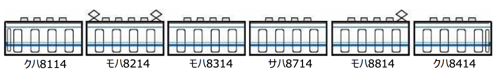 鉄道コレクション  東武鉄道8000系 8114編成更新車6両セット