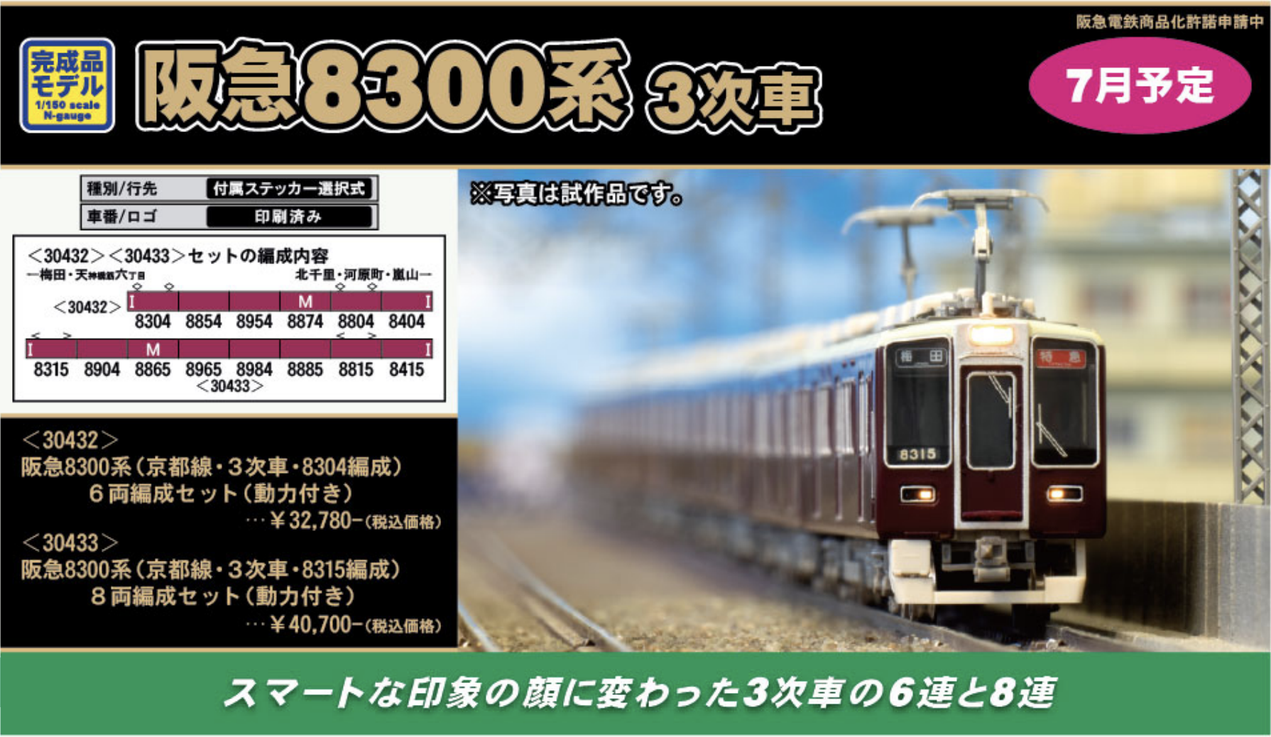 グリーンマックス】阪急8300系 京都線（3次車）2021年7月発売 | モケイテツ