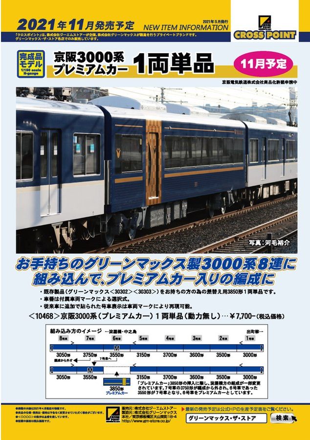 グリーンマックス 京阪3000系 プレミアムカー 1両単品鉄道模型