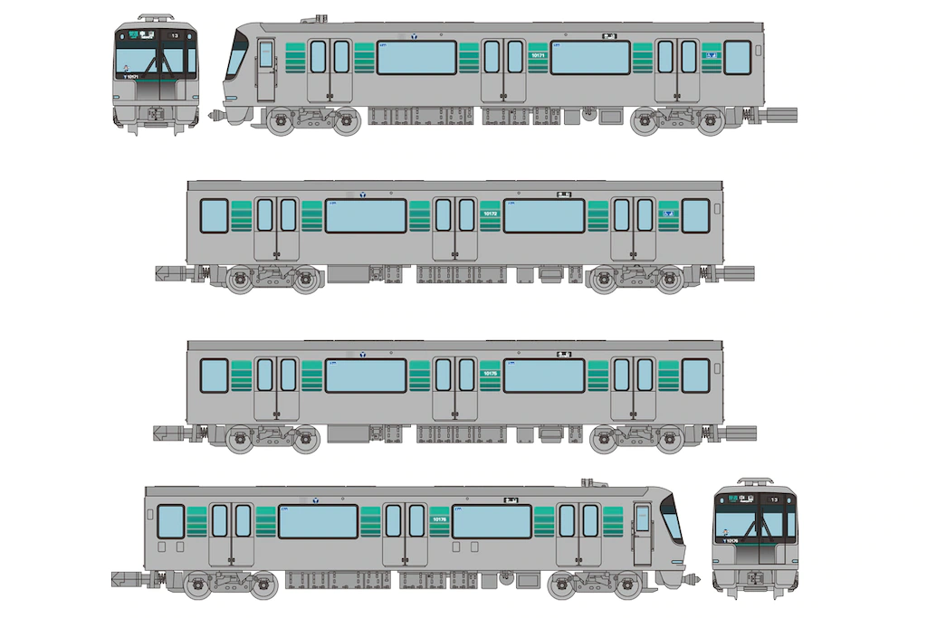 現品特価トミーテック鉄コレ　横浜地下鉄グリーンライン（10000形2次車A＆10周年記念装飾車B）「各M付（税込）　　　　23040 私鉄車輌