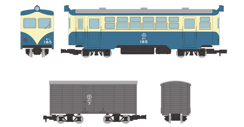 鉄道コレクション ナローゲージ80 猫屋線 キハ185（新塗装）・ホワ7 2両セット