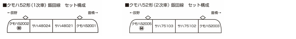 KATO カトー 10-1765 クモハ52 (2次車) 飯田線 4両セット
