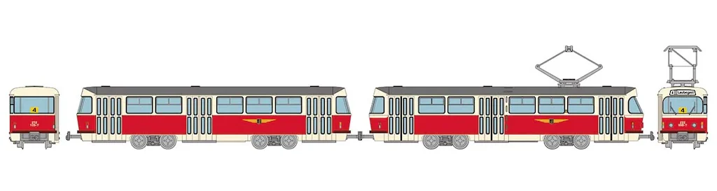 鉄道コレクション ドレスデントラム タトラT4+B4タイプ2両セットE