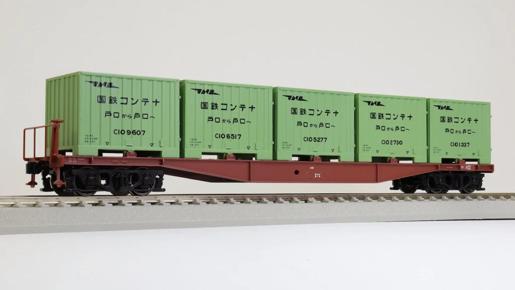 天賞堂 [58032] コキ5500形 コンテナ車 縦補強4本タイプ C10形コンテナ積載 (1:80 16.5mm/HOゲージ 動力なし)