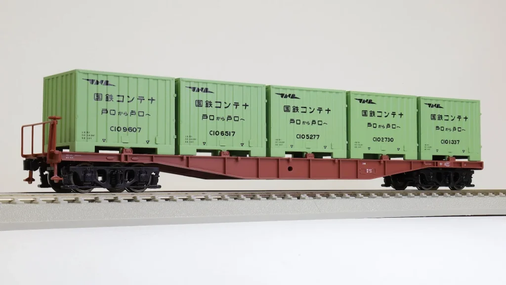 天賞堂 [58029] コキ5500形 コンテナ車 1次型 C10形コンテナ積載 (1:80 16.5mm/HOゲージ 動力なし)