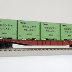 天賞堂 [58028] コキ5500形 コンテナ車 1次型 6000形コンテナ（黄緑6号）積載 (1:80 16.5mm/HOゲージ 動力なし)