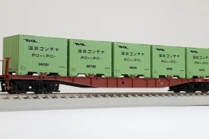 天賞堂 [58028] コキ5500形 コンテナ車 1次型 6000形コンテナ（黄緑6号）積載 (1:80 16.5mm/HOゲージ 動力なし)