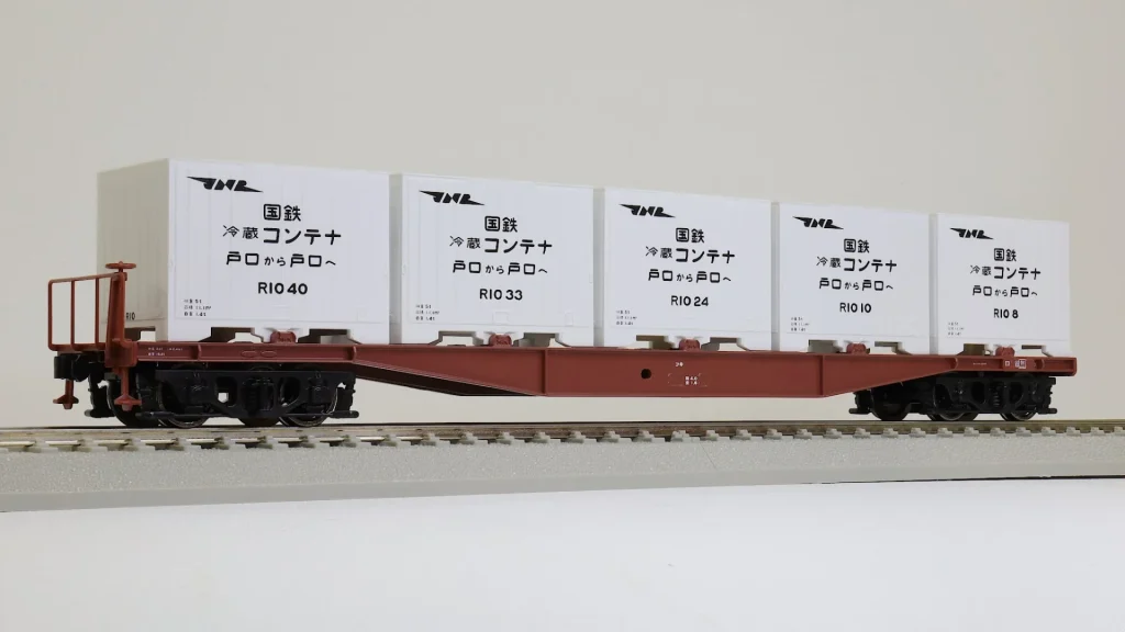 天賞堂 [58033] コキ5500形 コンテナ車 縦補強4本タイプ R10形冷蔵コンテナ積載 (1:80 16.5mm/HOゲージ 動力なし)