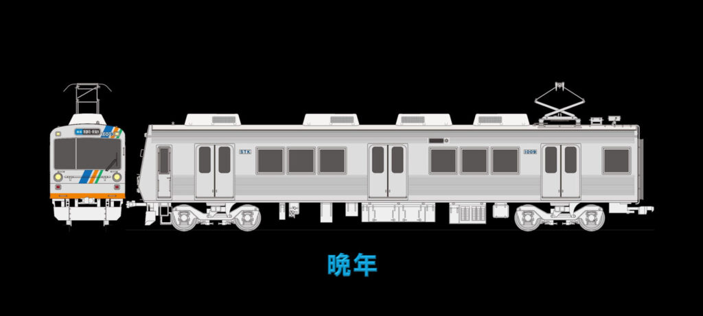 カツミ (HO1/80)静岡鉄道1000形（新製冷房車） 完成品 晩年 2両編成セット（前面警戒色・スカート有）