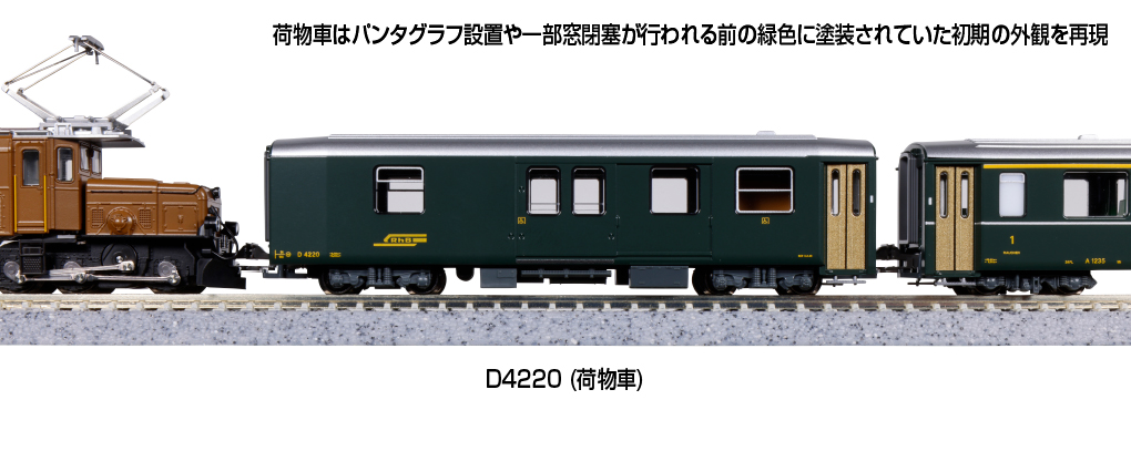 KATO カトー (N) 10-1987 Ge6:6-I <レーティッシュ・クロコダイル>+アルプスの緑の客車 5両セット
