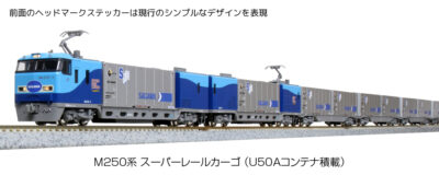 【KATO】M250系スーパーレールカーゴ（U50Aコンテナ積載）再生産