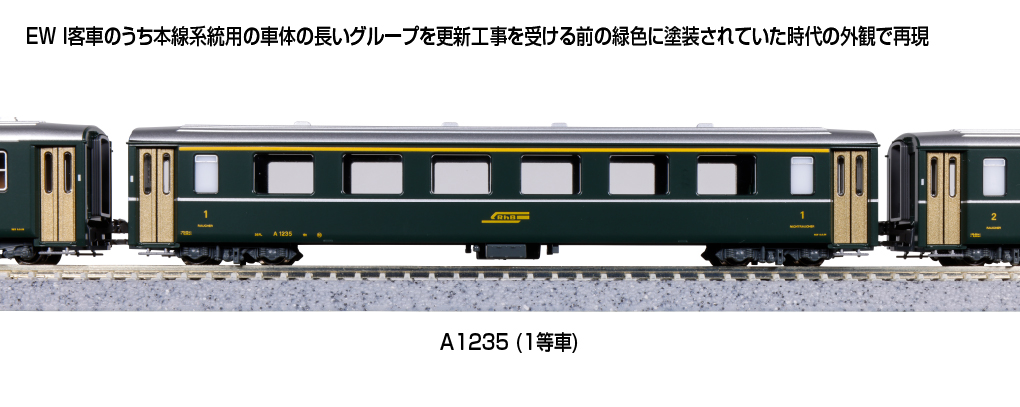 KATO カトー (N) 10-1987 Ge6:6-I <レーティッシュ・クロコダイル>+アルプスの緑の客車 5両セット