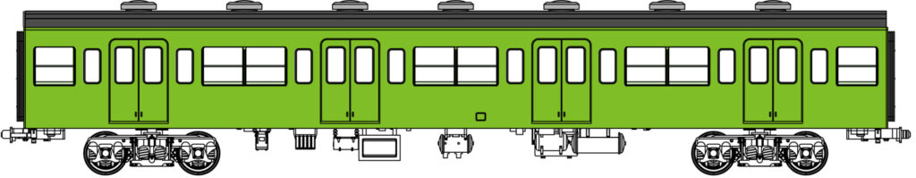 トラムウェイ TW-103TC「国鉄103系非ユニット窓・非冷房車、黄緑6号動力なし増結1両セットC」