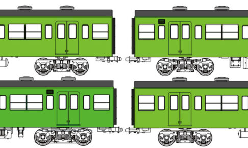 トラムウェイ TW-103SA「国鉄103系低運転台・非ユニット窓・非冷房車、黄緑6号動力付基本4両セットA」
