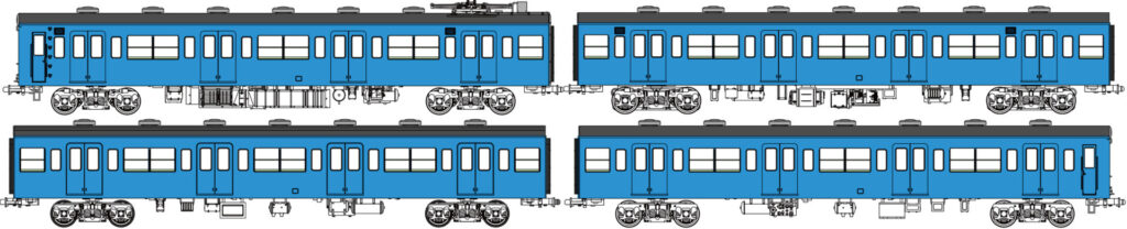 トラムウェイ TW-103SB「国鉄103系低運転台・非ユニット窓・非冷房車、青22号動力付基本4両セットB」