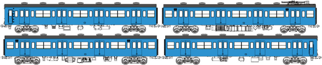 トラムウェイ TW-103SC「国鉄103系低運転台・非ユニット窓・非冷房車、青22号動力付基本4両セットC」