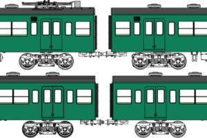 トラムウェイ TW-103SD「国鉄103系低運転台・非ユニット窓・非冷房車、青緑1号動力付基本4両セットD」