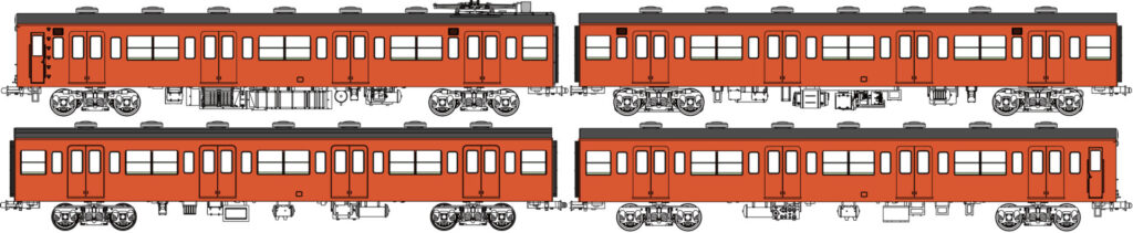 トラムウェイ TW-103SF「国鉄103系低運転台・非ユニット窓・非冷房車、朱色1号動力付基本4両セットF」