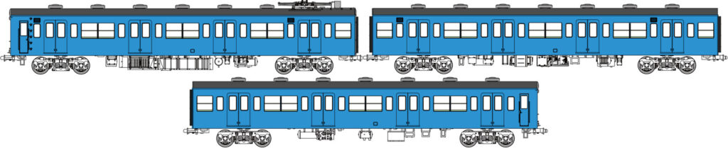 トラムウェイ TW-103TG「国鉄103系低運転台・非ユニット窓・非冷房車、青22号動力なし増結3両セットG」