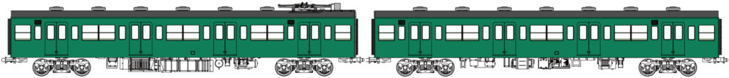 トラムウェイ TW-103TH「国鉄103系非ユニット窓・非冷房車、青緑1号動力付増結2両セットH」