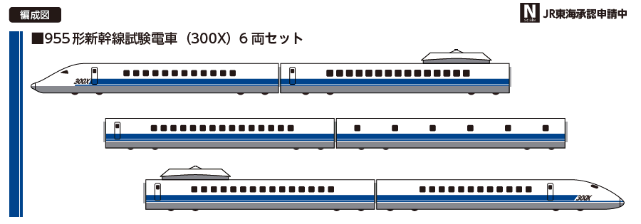 ポポンデッタ 955形新幹線試験電車(300X)6両セット