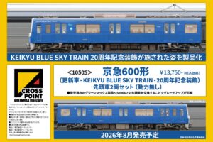 CROSSPOINT クロスポイント 10515 京急600形（更新車・KEIKYU BLUE SKY TRAIN・20周年記念装飾）先頭車2両セット（動力無し）