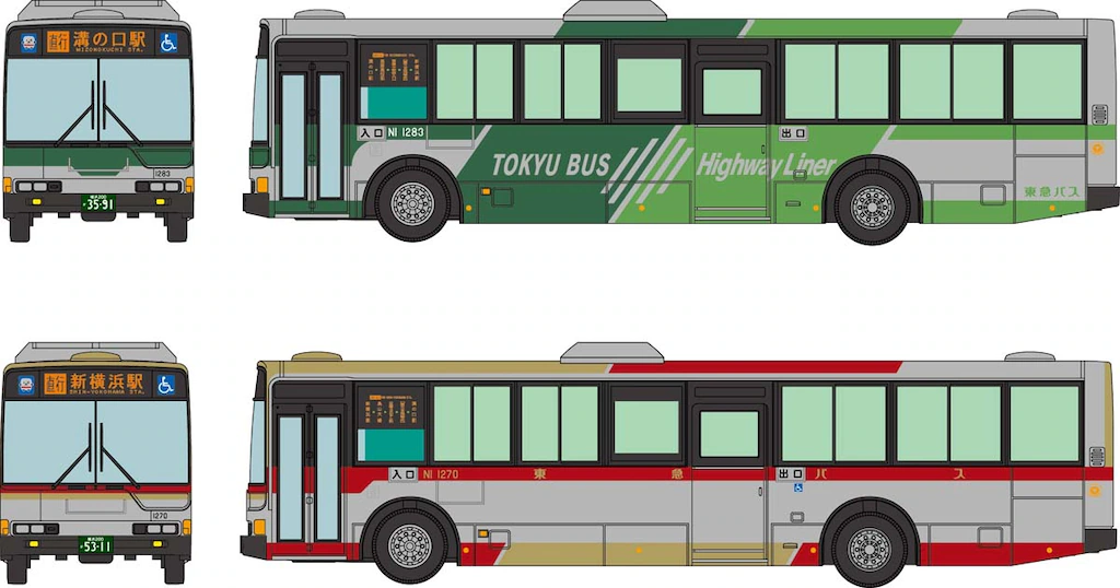 トミーテック (N) ザ・バスコレクション 東急バス さよなら新横浜～溝の口線2台セット