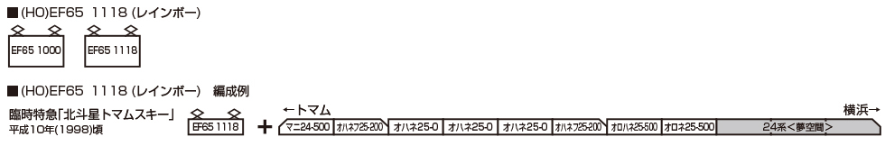 KATO カトー 1-307A (HO)EF65 1118 (レインボー)